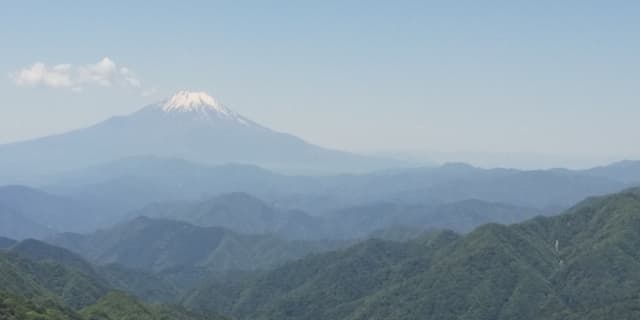 塔ノ岳山頂から見た富士山