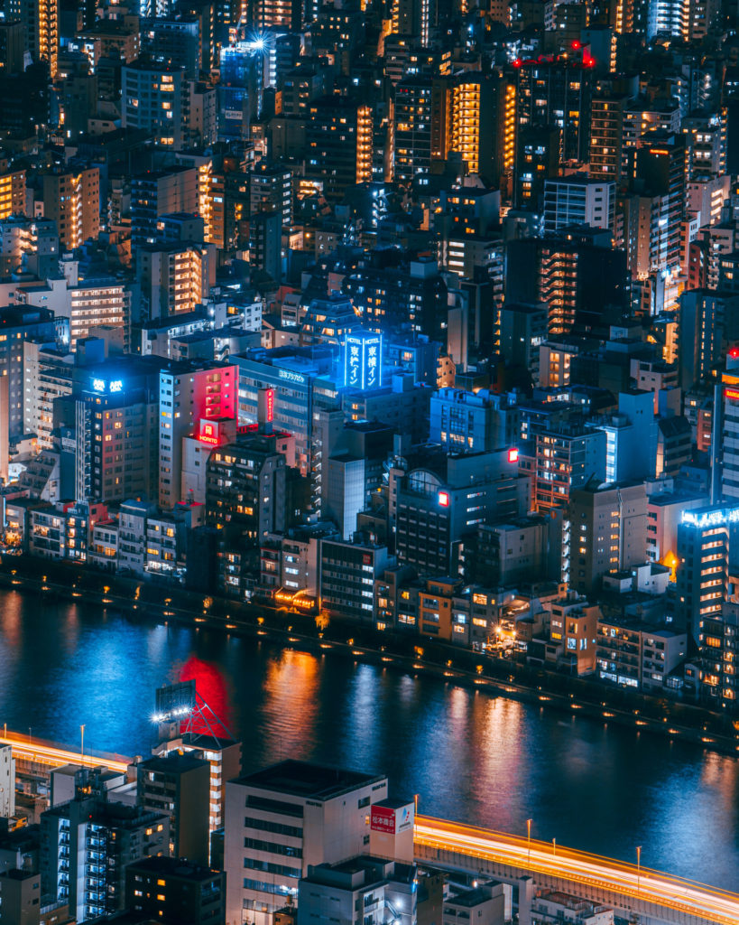 東京スカイツリー展望デッキからの夜景
