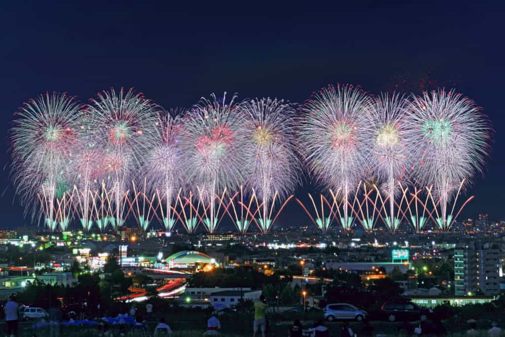 市立総合支援学校付近からの長岡花火