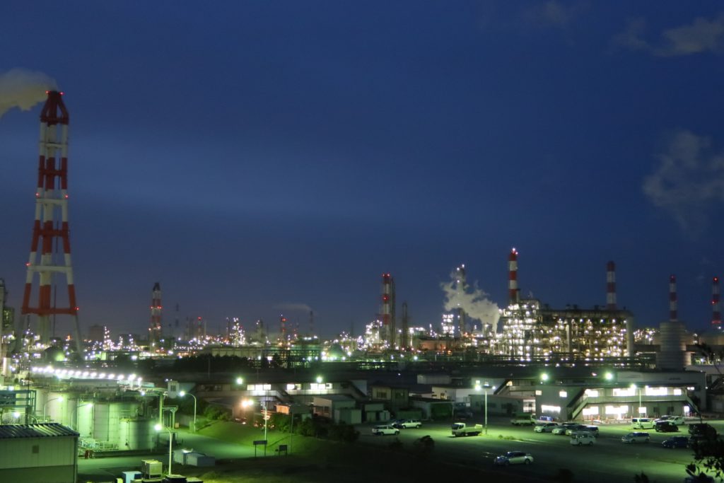 砂山都市緑地から見る鹿島臨海工業地帯の夜景