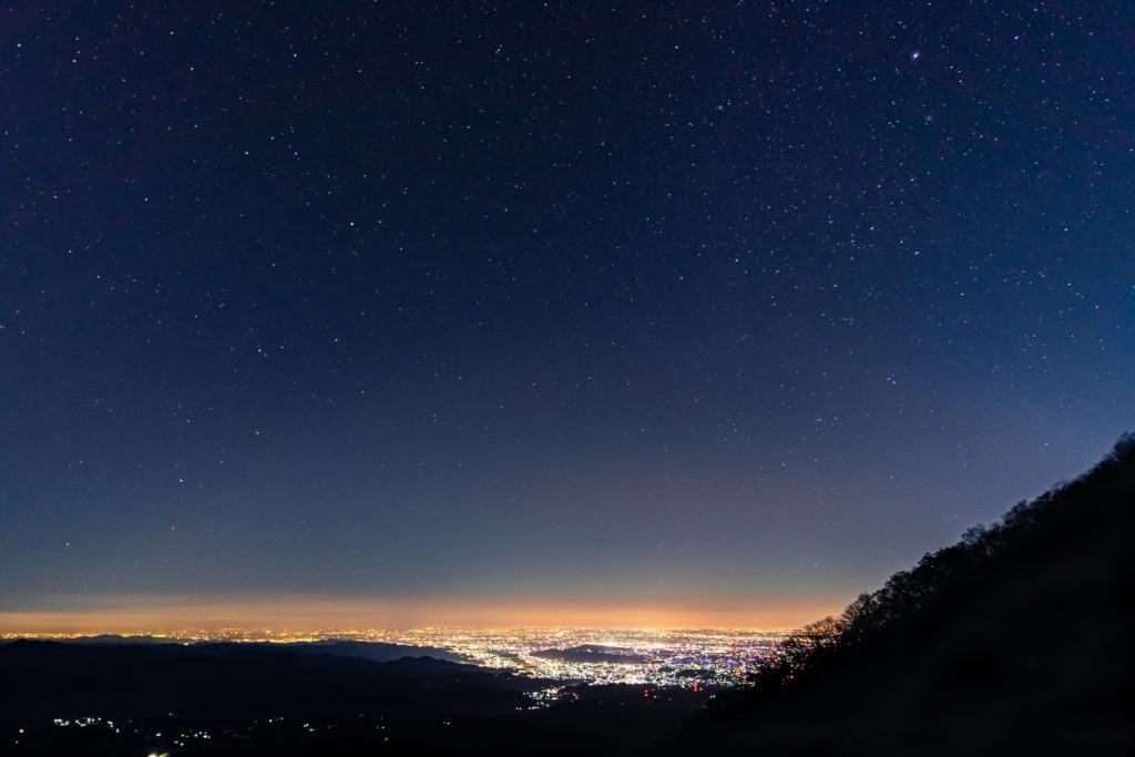 赤城山パノラマ展望台からの夜景