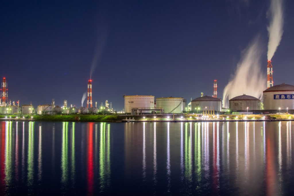 港公園から眺める鹿島臨海工業地帯の夜景