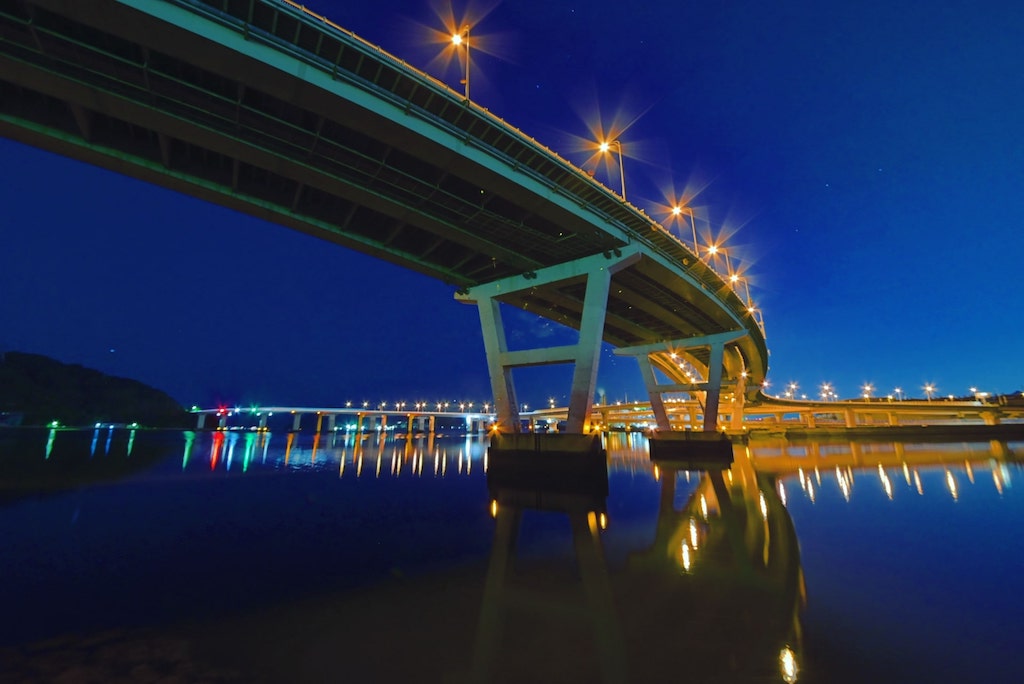仁保JCTから見た仁保JCTの夜景