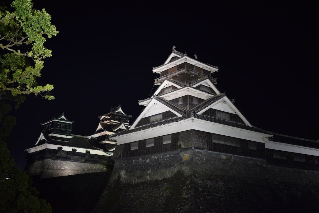 ライトアップされた熊本城
