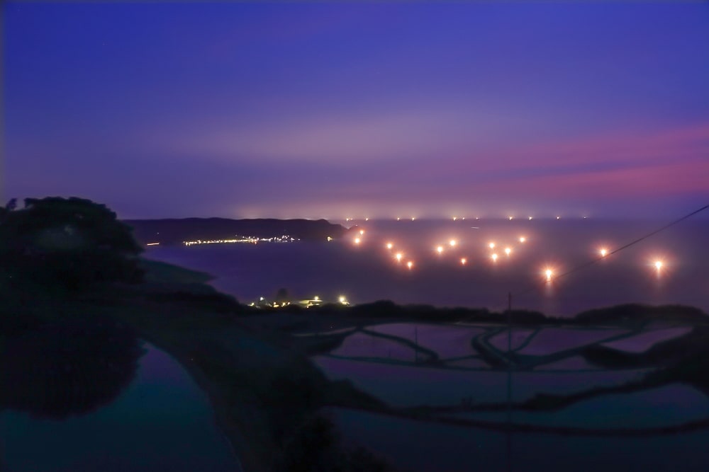東後畑の棚田の夜景