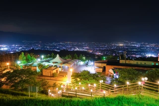 笛吹川フルーツ公園の夜景