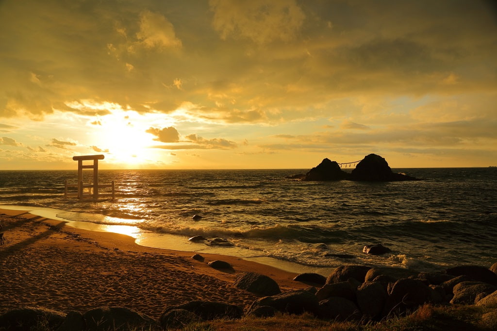 二見ヶ浦の夕日
