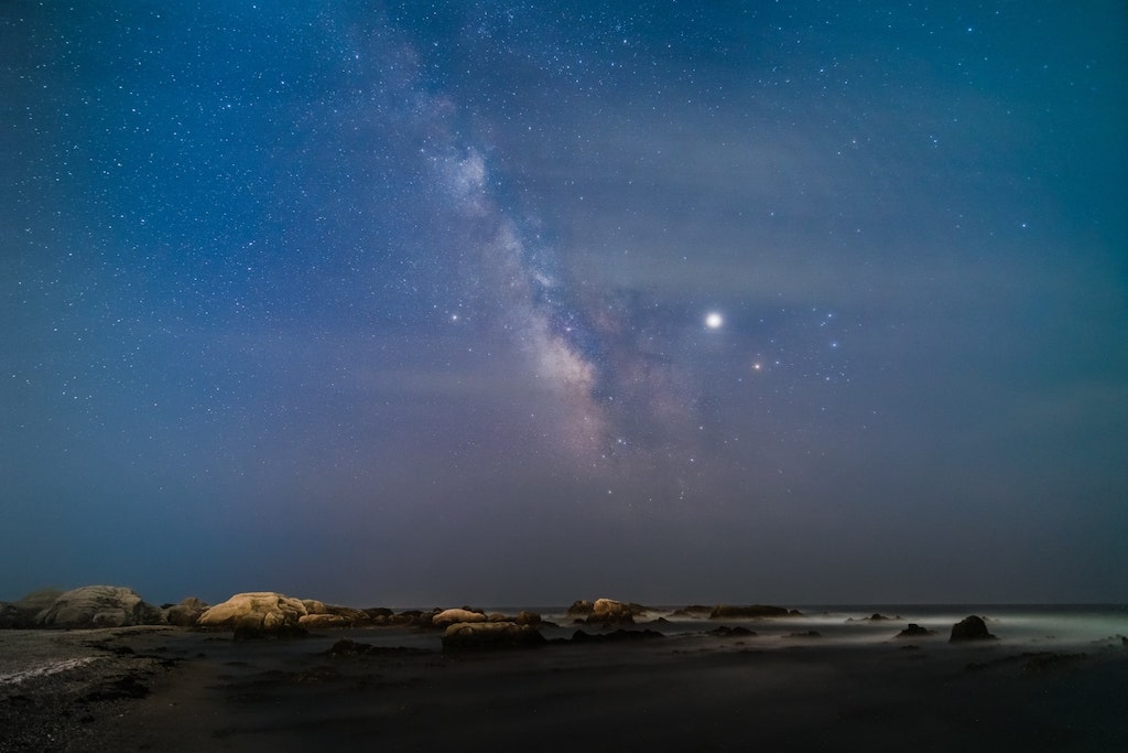 白浜の屏風岩の星空