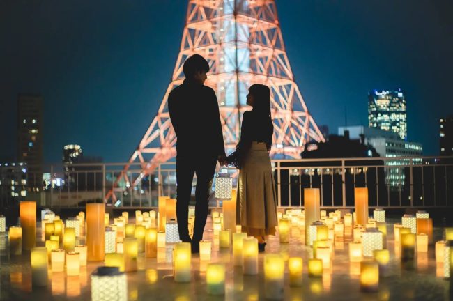 【東京都】東京タワーの煌めくライトアップとともにキャンドルアートと月あかりで過ごす、幻想的な秋のお月見絶景体験～東京プリンスホテル～